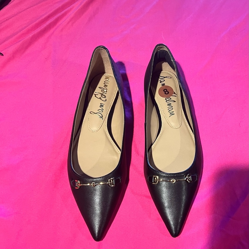 Sam Edelman Black Metallic Flats